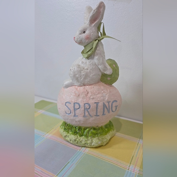 Other - Spring Bunny Figurine with Pink and Green Accents
